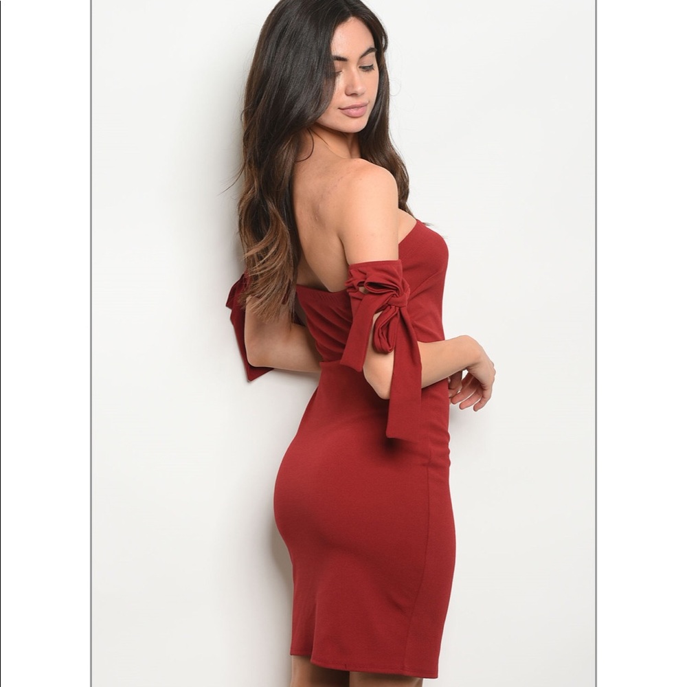 New Off The Shoulder Wine Party Dress ~ Valentine